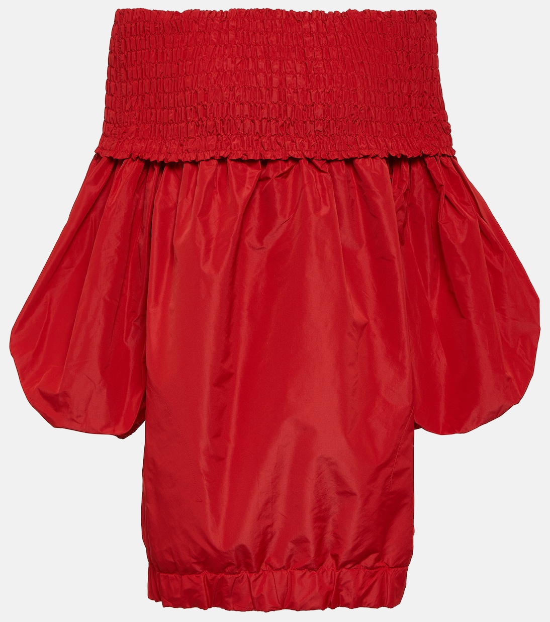 Smocked off-shoulder crêpe minidress | Patou