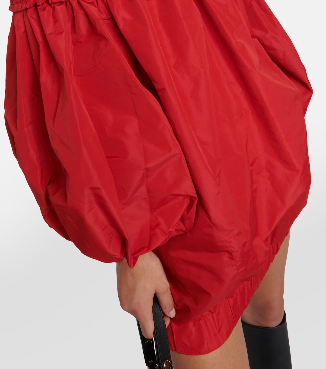 Smocked off-shoulder crêpe minidress | Patou