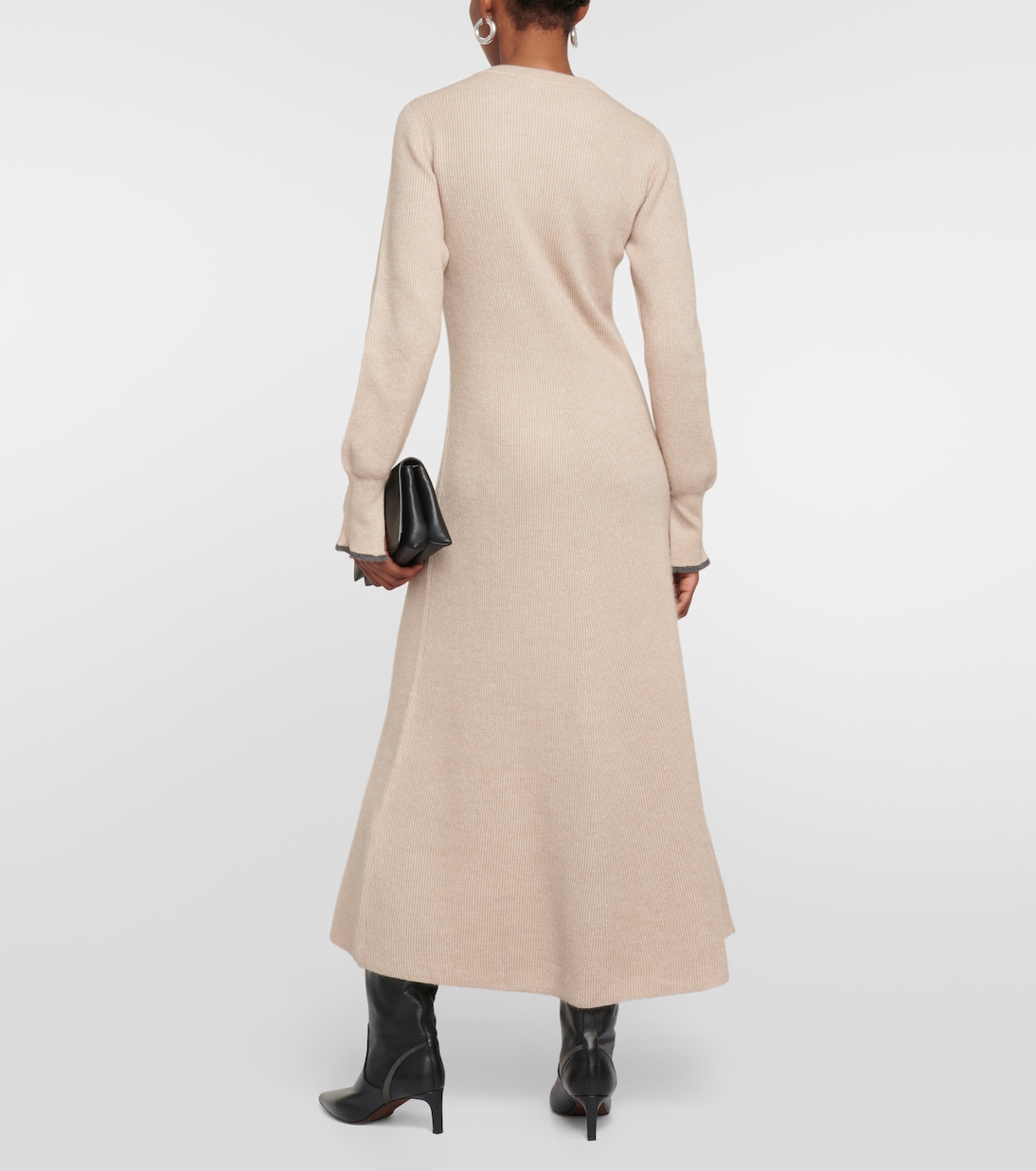 Alpaca and cotton-blend midi dress | Brunello Cucinelli