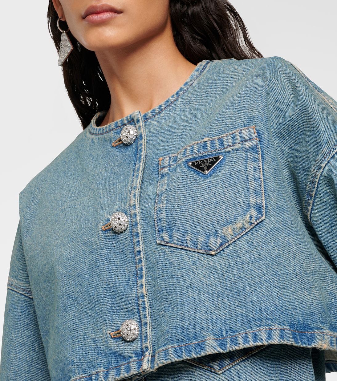 Veste raccourcie en jean | Prada