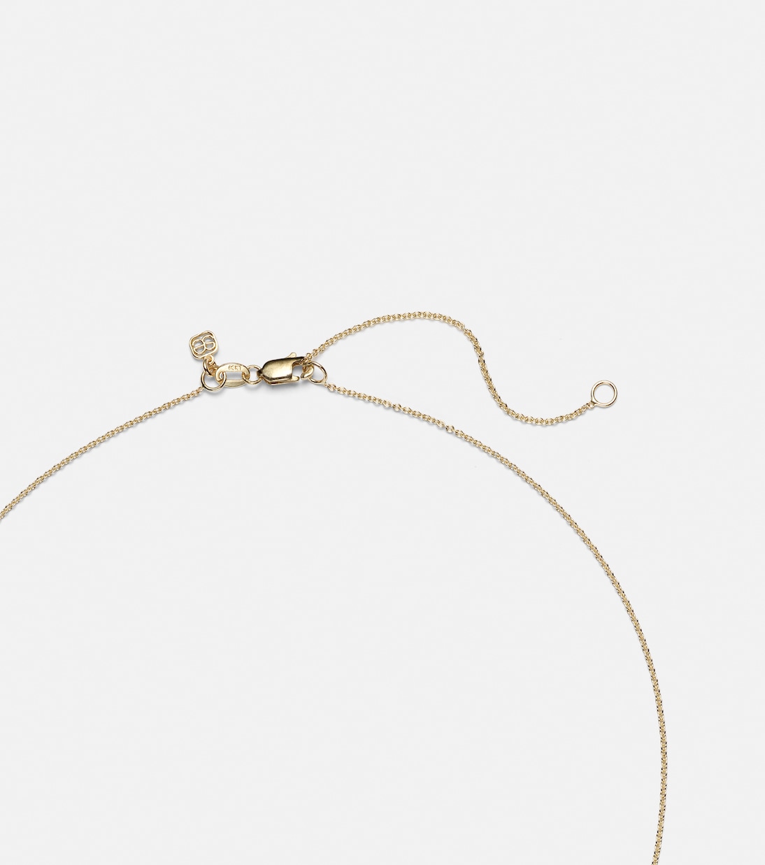 Collana charm in oro 14kt con design a pretzel e dettagli diamantati per giovani trendy