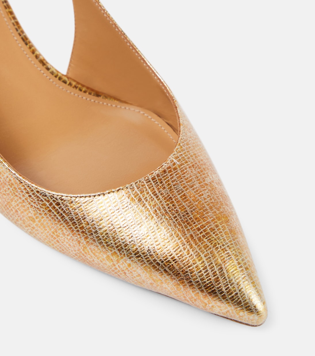 Slingback-Pumps Purist 50 aus Metallic-Leder | Aquazzura
