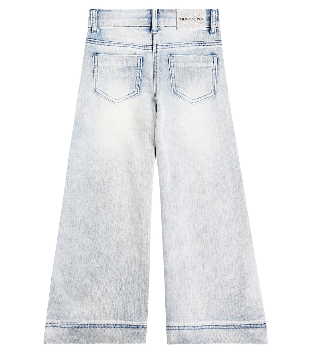 Jeans a gamba larga con cristalli | Monnalisa