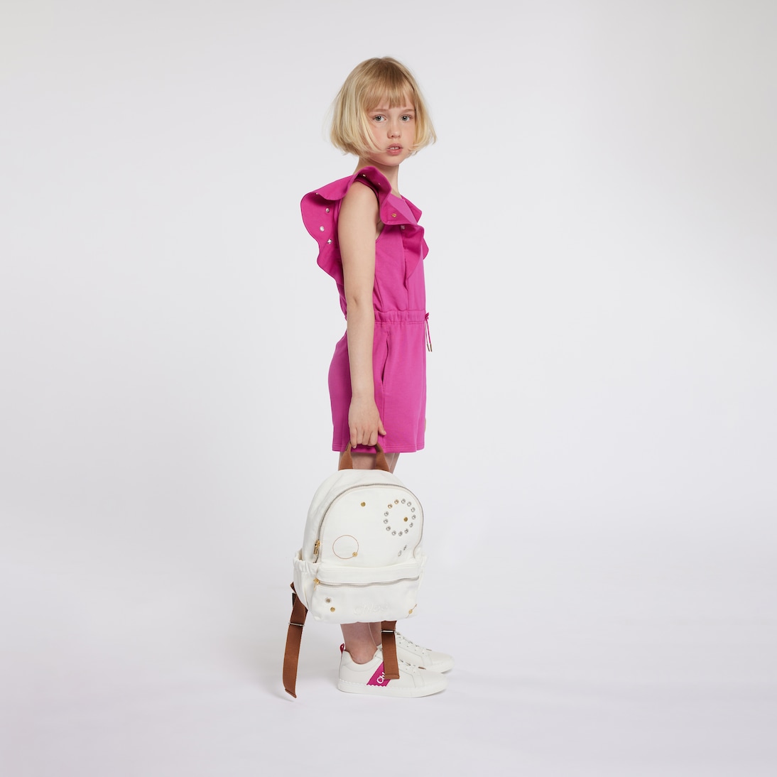 Baskets en cuir à logo | Chloé Kids