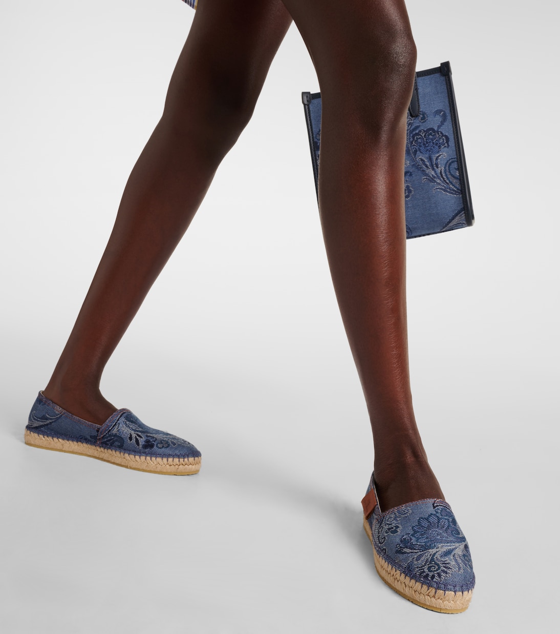 Jacquard denim espadrilles in blue Etro Mytheresa