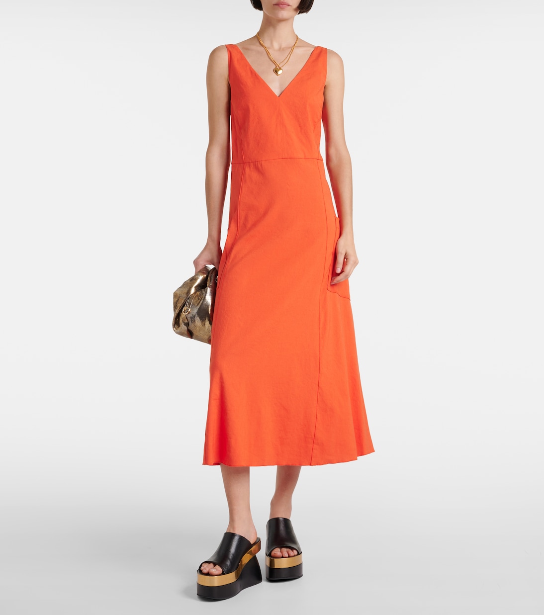 Abito midi in misto lino | Vince
