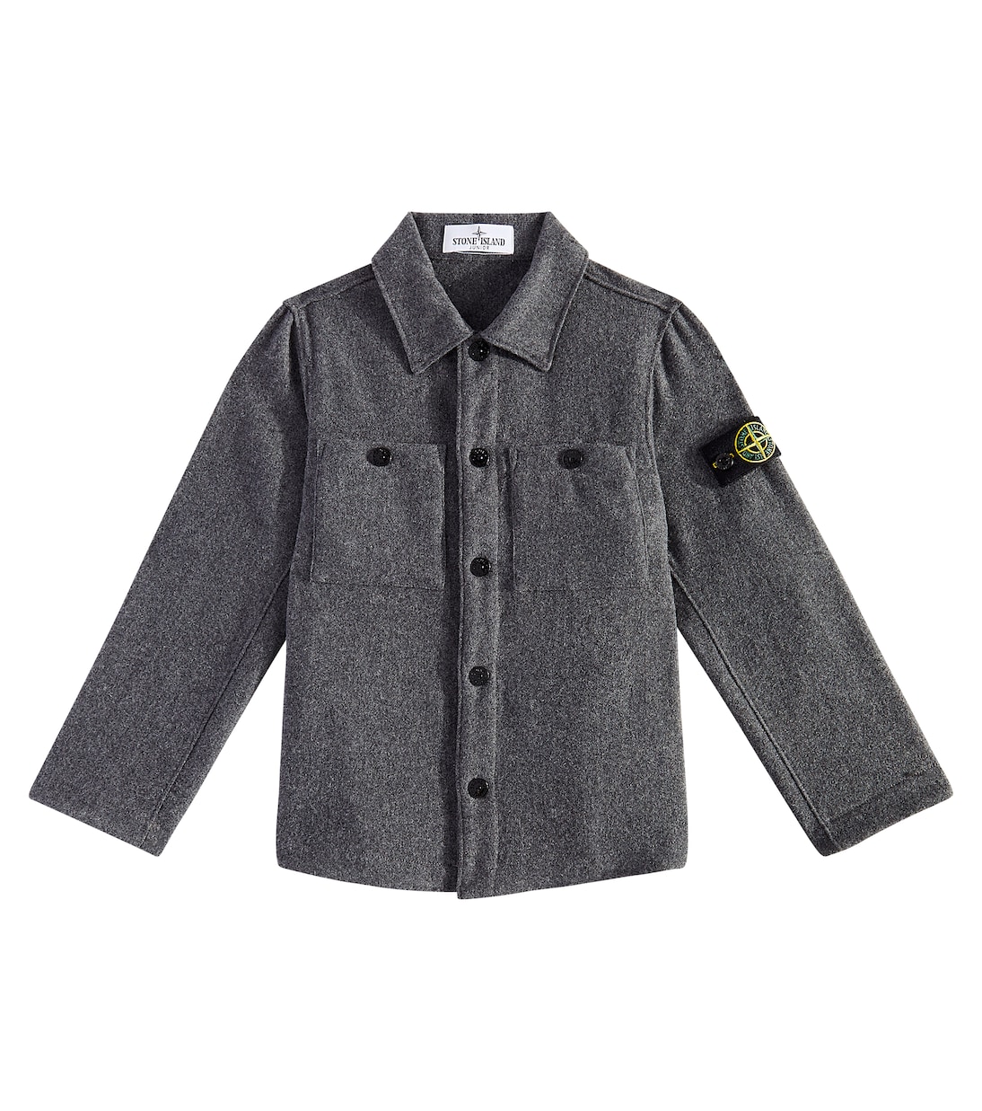Compass wool-blend overshirt | Stone Island Junior
