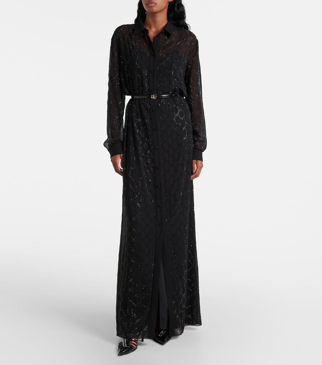 Vestido Largo de Seda con Cristales Gucci para Jóvenes Modernos