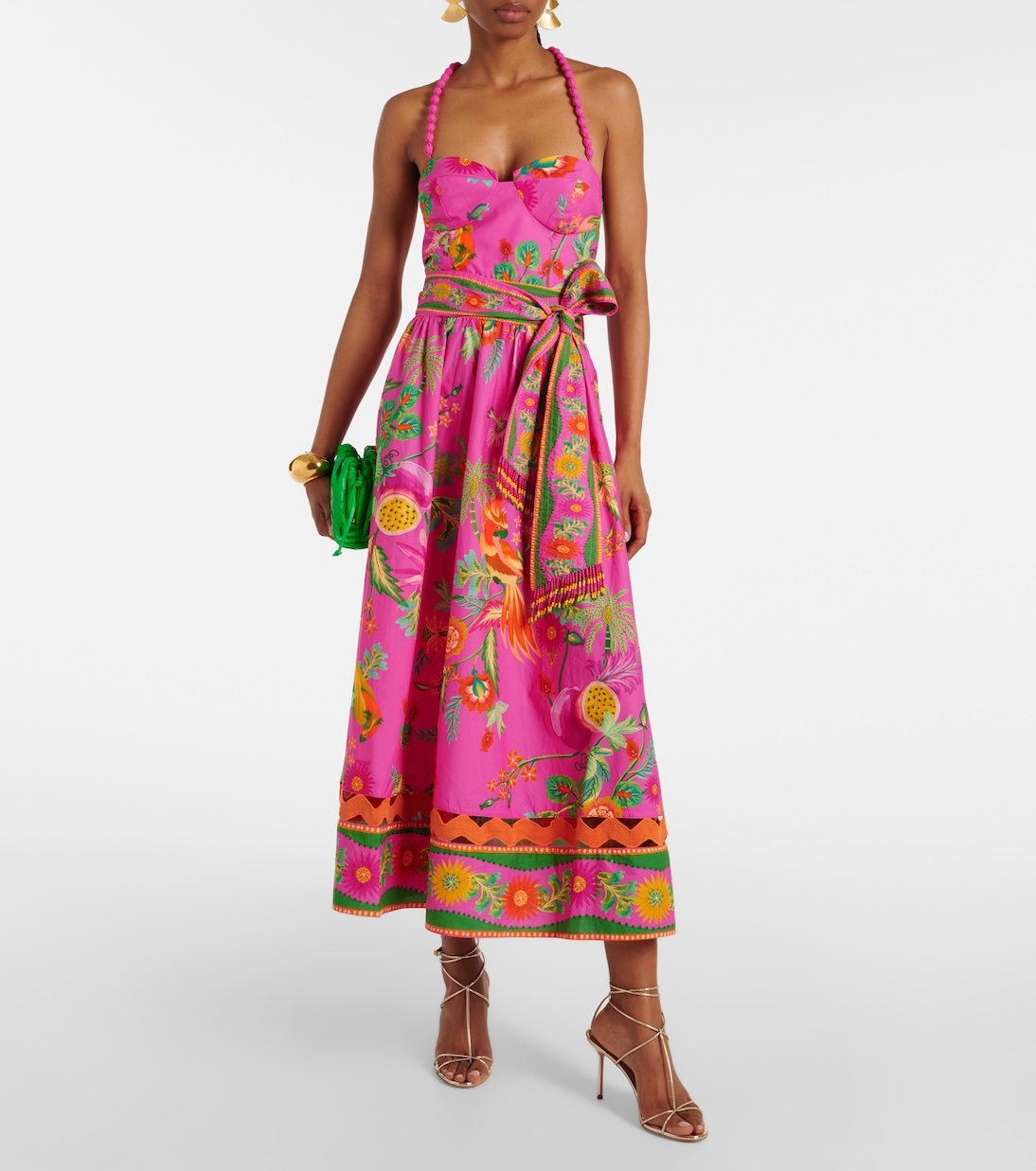 Robe midi Delicate Fruit Garden en coton en multicolore – Farm Rio ...