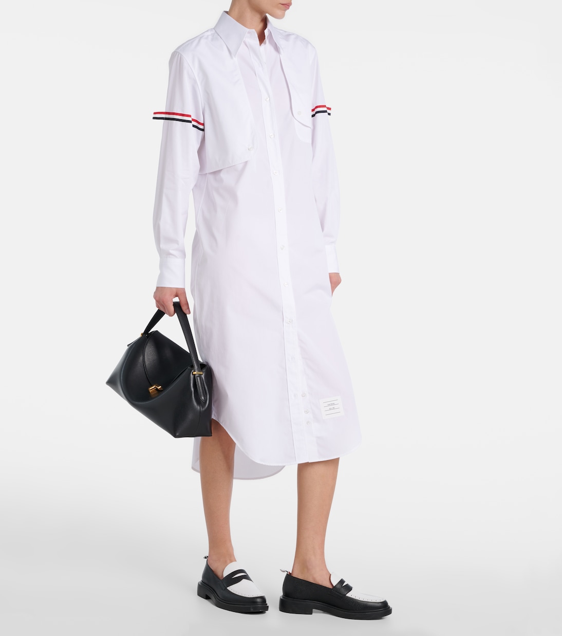 Hemdblusenkleid RWB Stripe aus Baumwolle | Thom Browne
