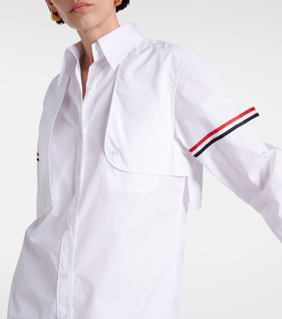 Hemdblusenkleid RWB Stripe aus Baumwolle | Thom Browne