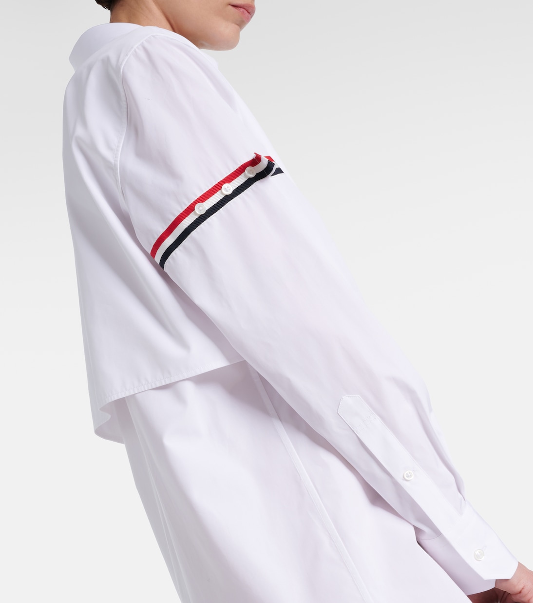 Hemdblusenkleid RWB Stripe aus Baumwolle | Thom Browne