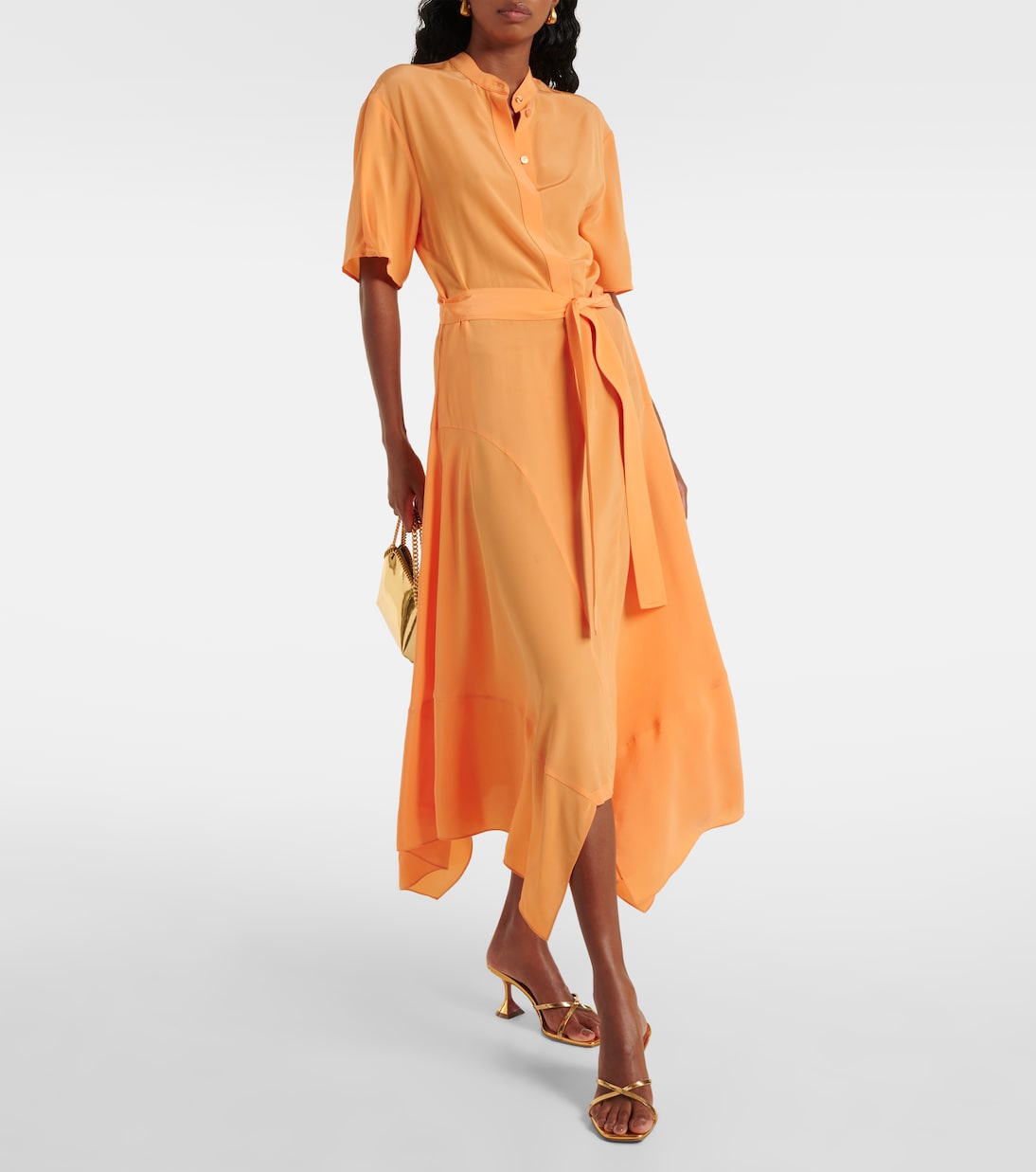 Iconic silk crêpe de chine midi dress | Stella McCartney