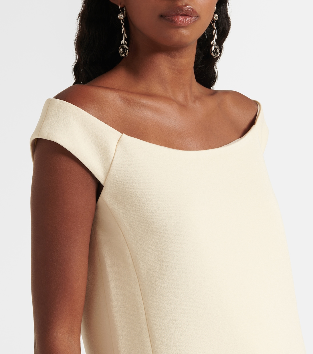 Vestido corto de crepé con plumas | Blumarine