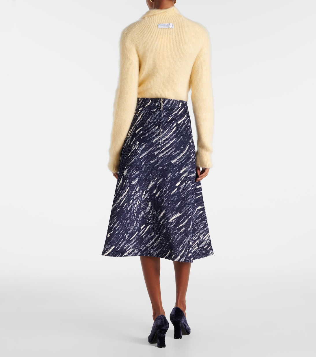 Falda midi de denim estampada | Marni