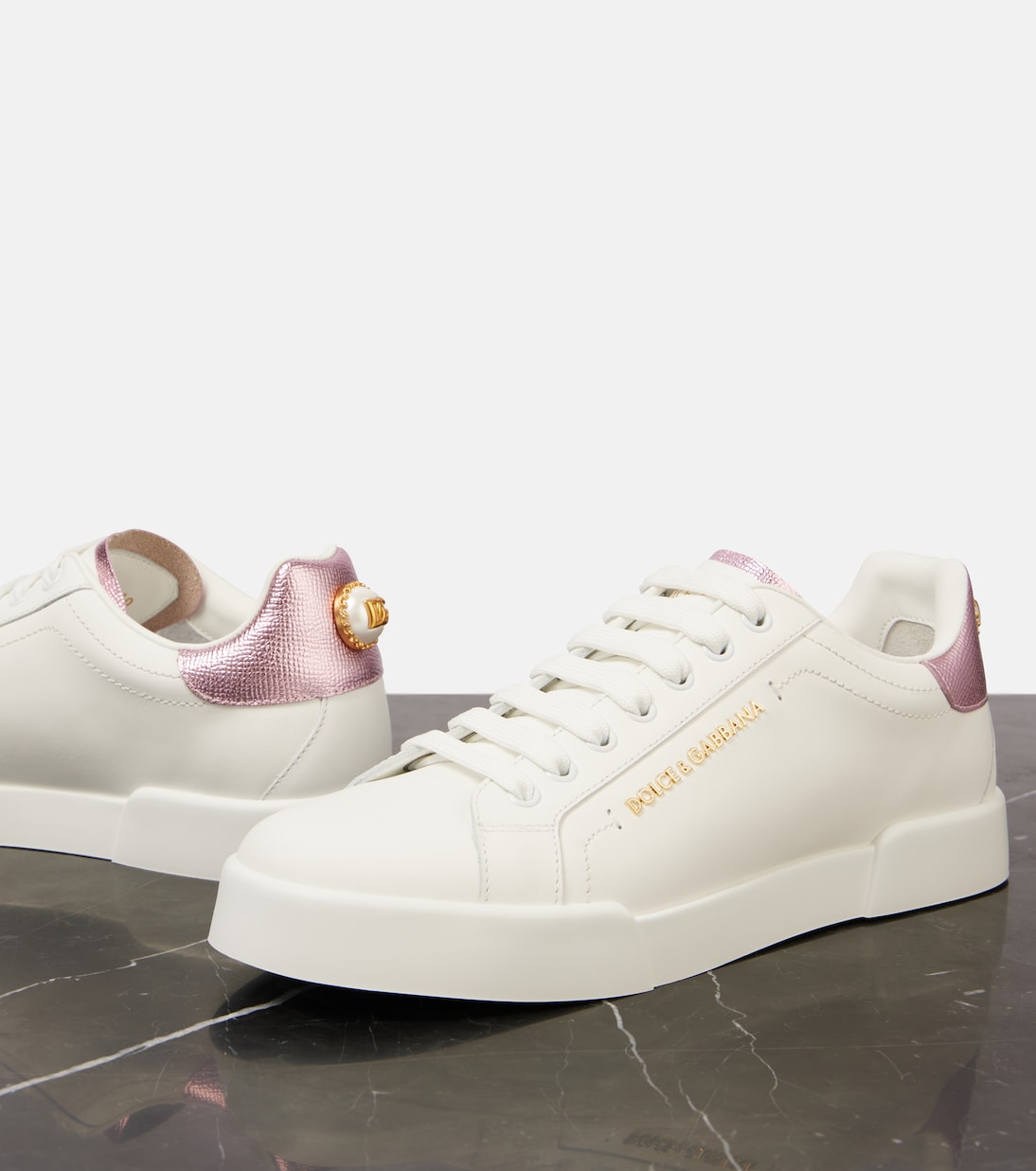 Baskets Portofino en cuir à ornements | Dolce&Gabbana