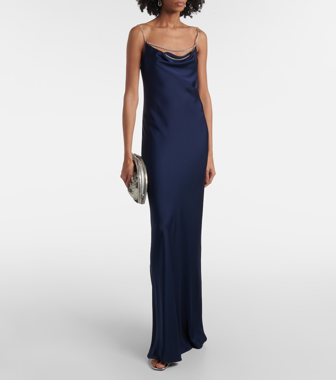 Embellished satin slip dress | Rabanne