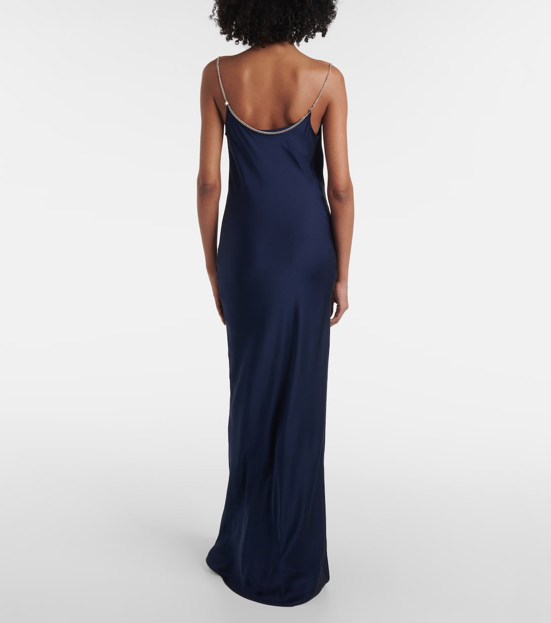 Embellished satin slip dress | Rabanne
