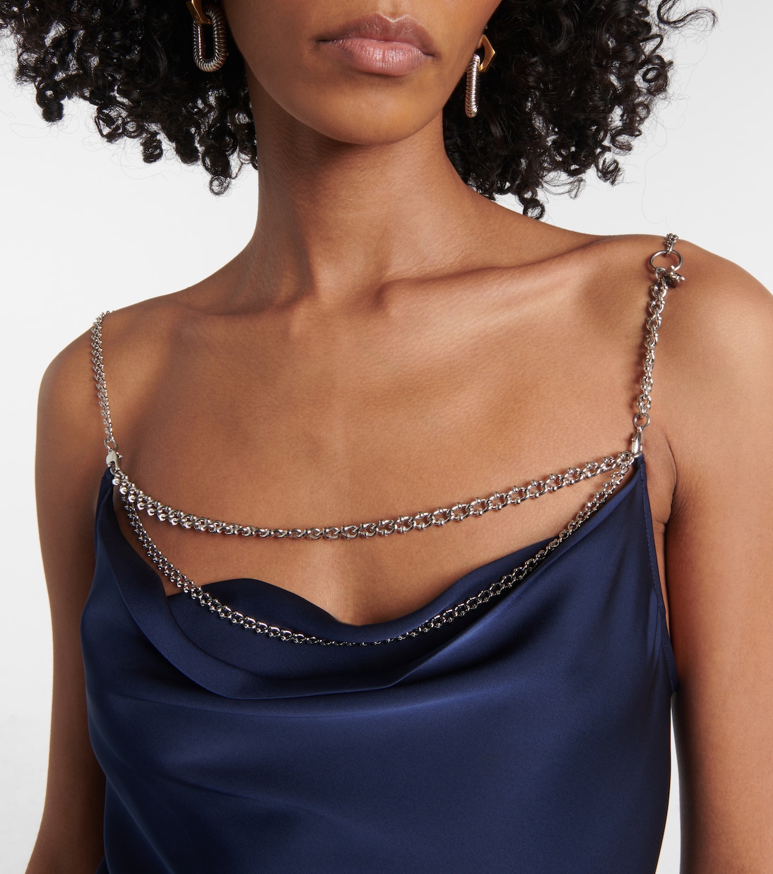 Embellished satin slip dress | Rabanne