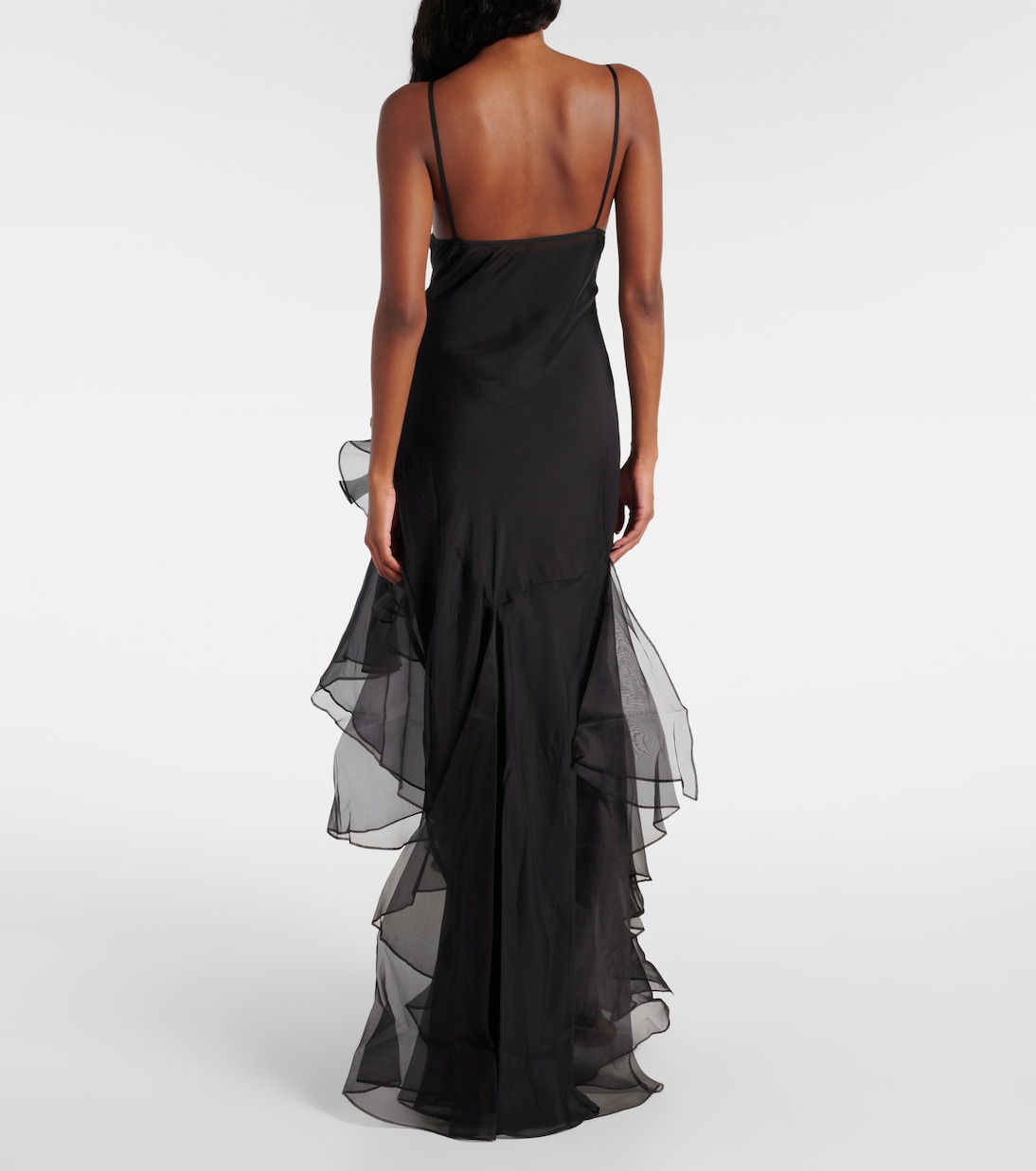 Abito lungo Sage Flounce in seta | SIR