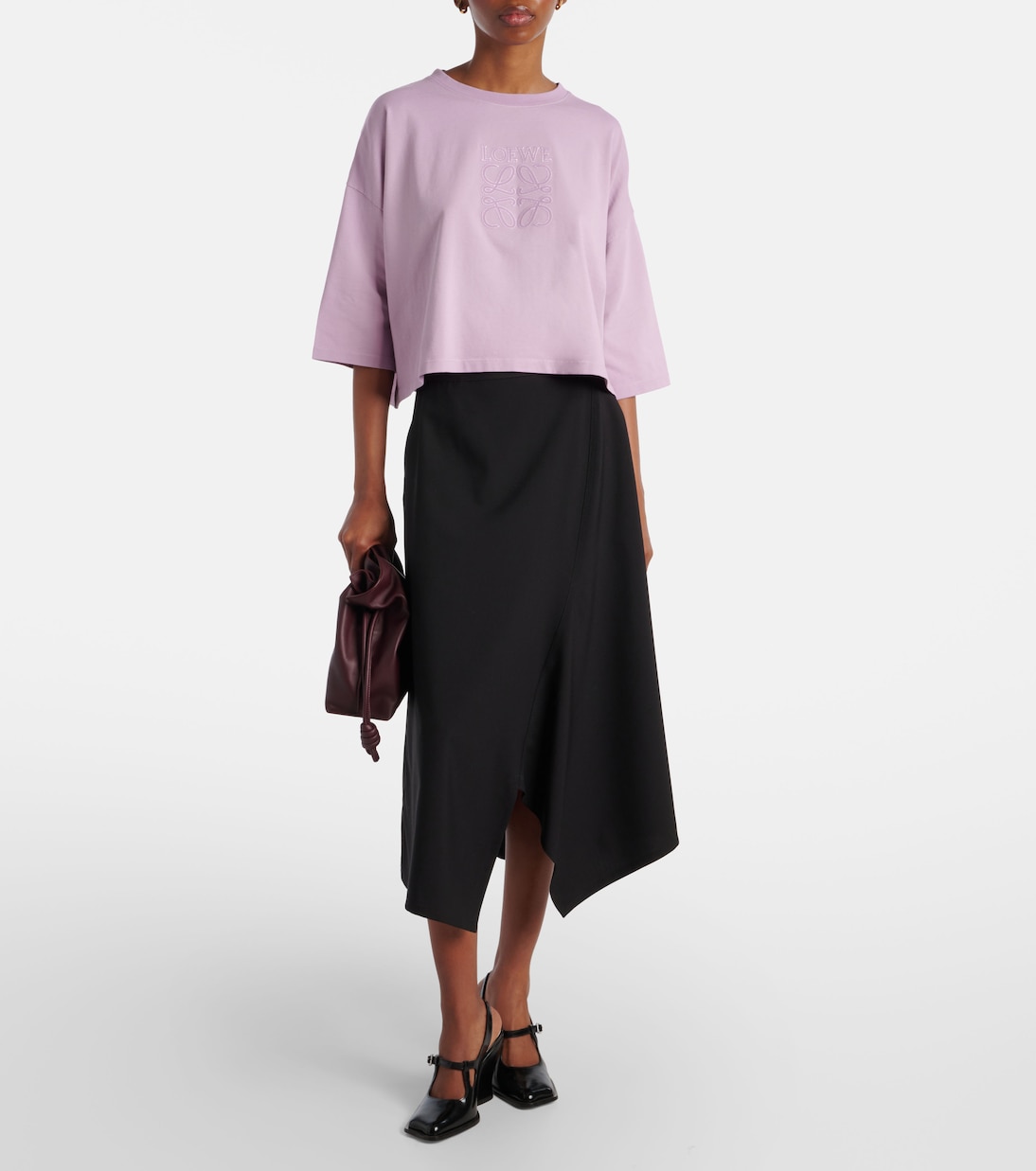 Camiseta en jersey de algodón cropped | Loewe