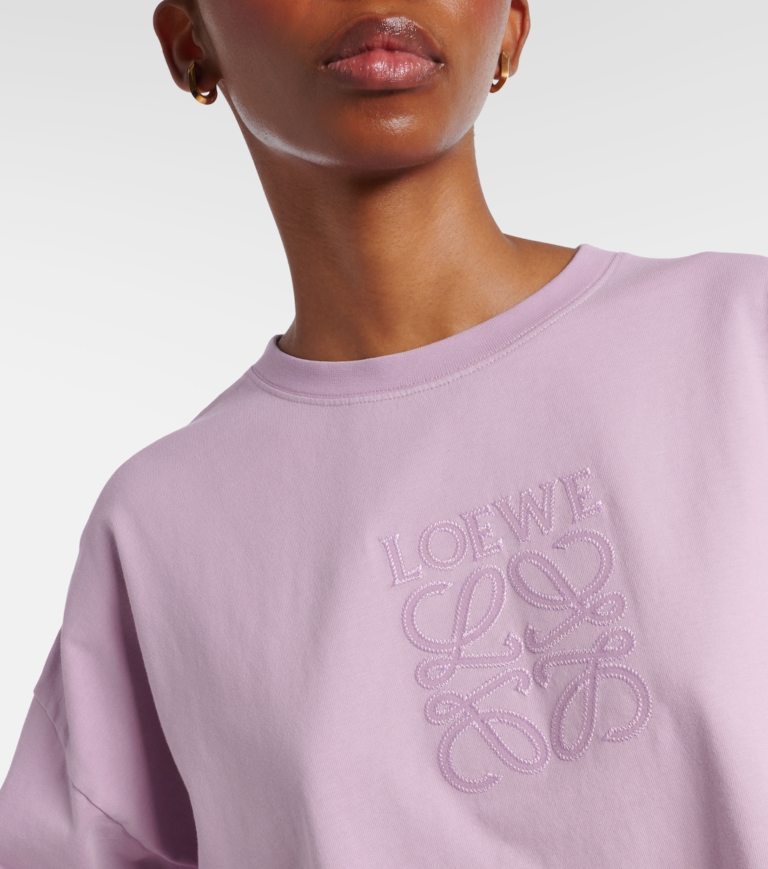 Camiseta en jersey de algodón cropped | Loewe