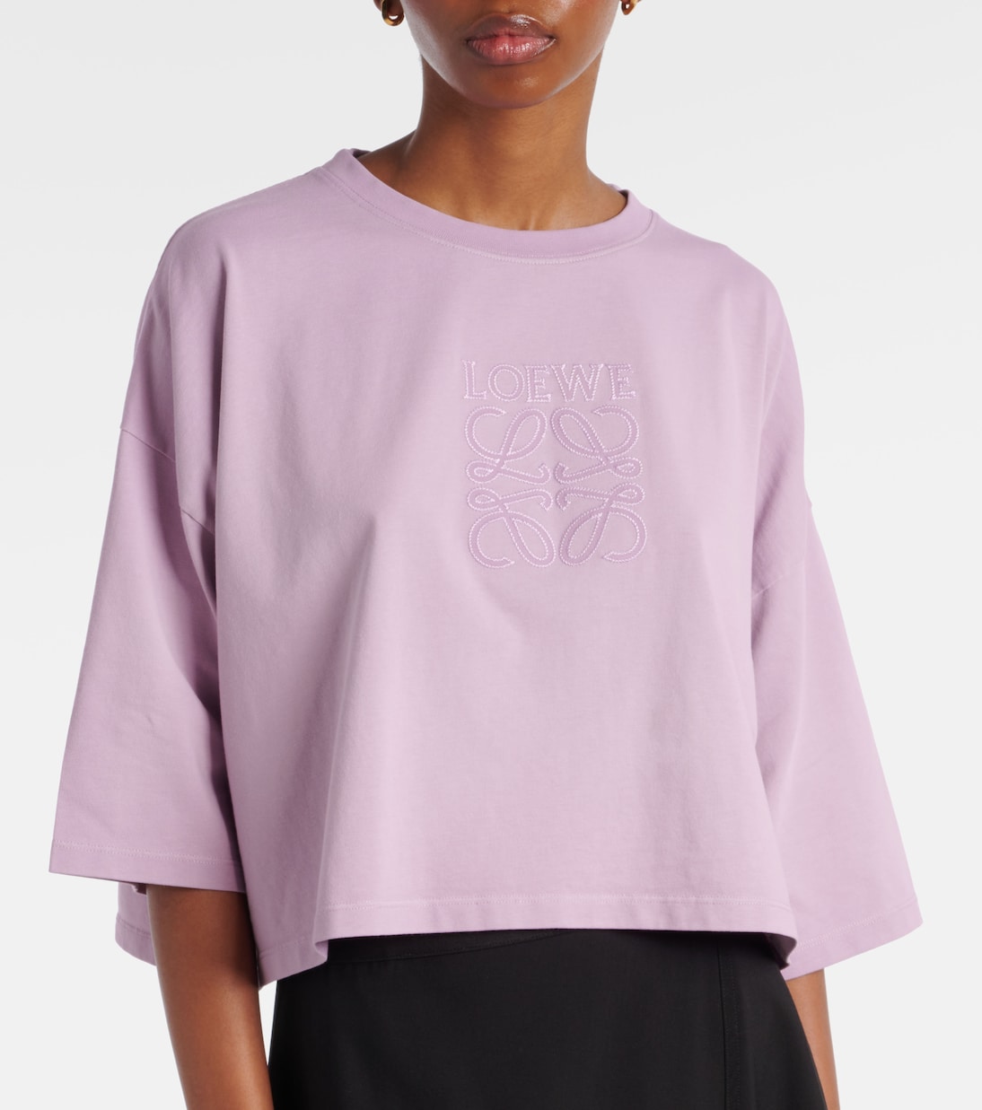 Camiseta en jersey de algodón cropped | Loewe