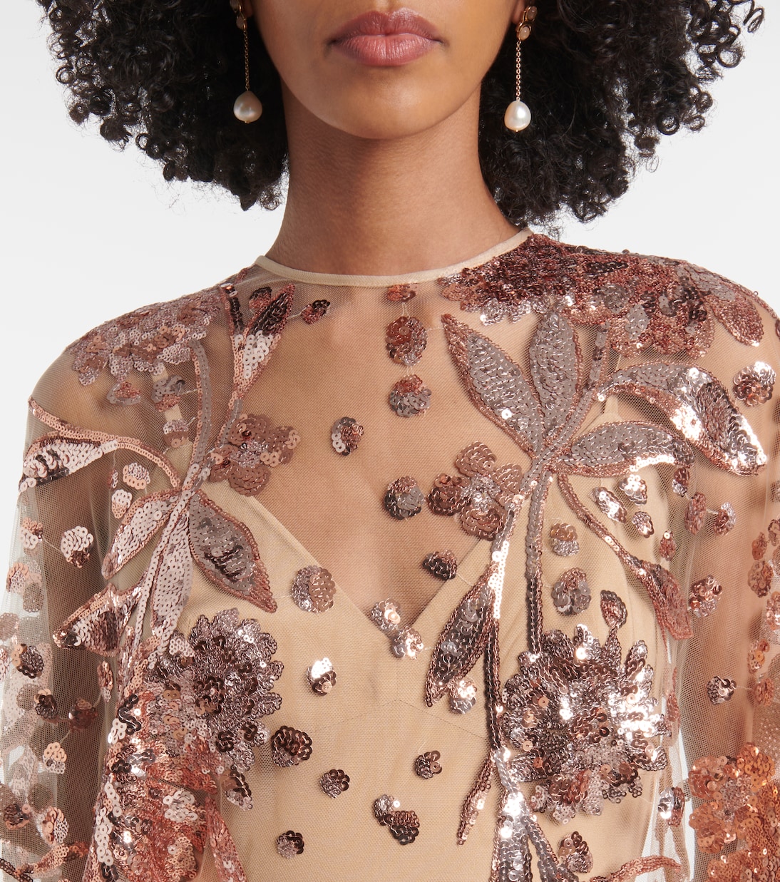 Sequined embroidered tulle gown | Elie Saab