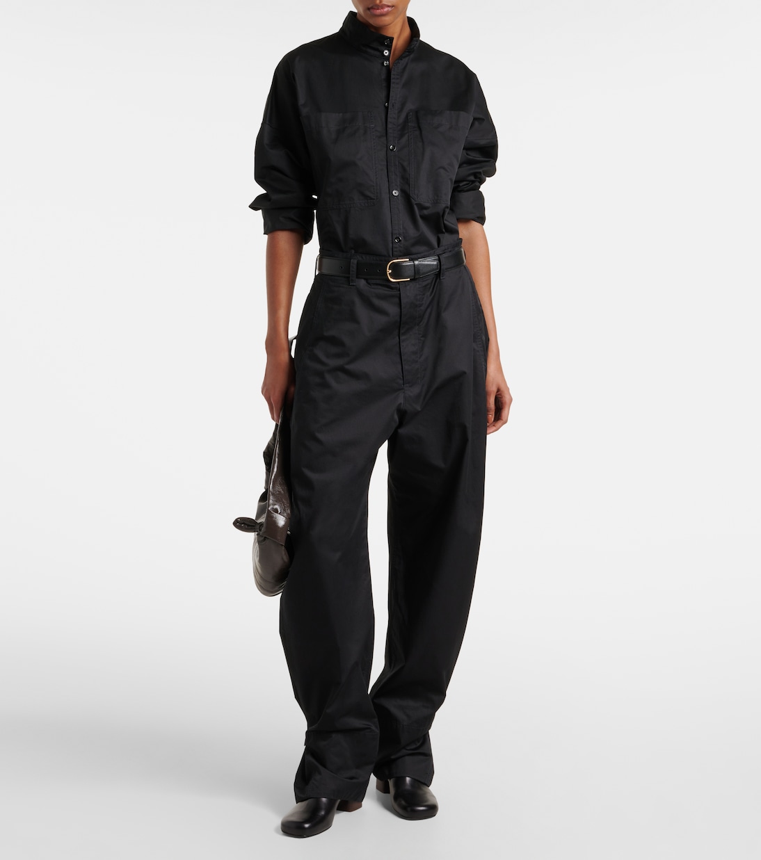 Pantaloni barrel in raso di cotone | Lemaire