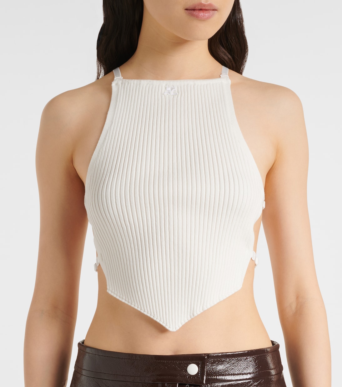 Top in maglia a coste con cut-out | Courrèges