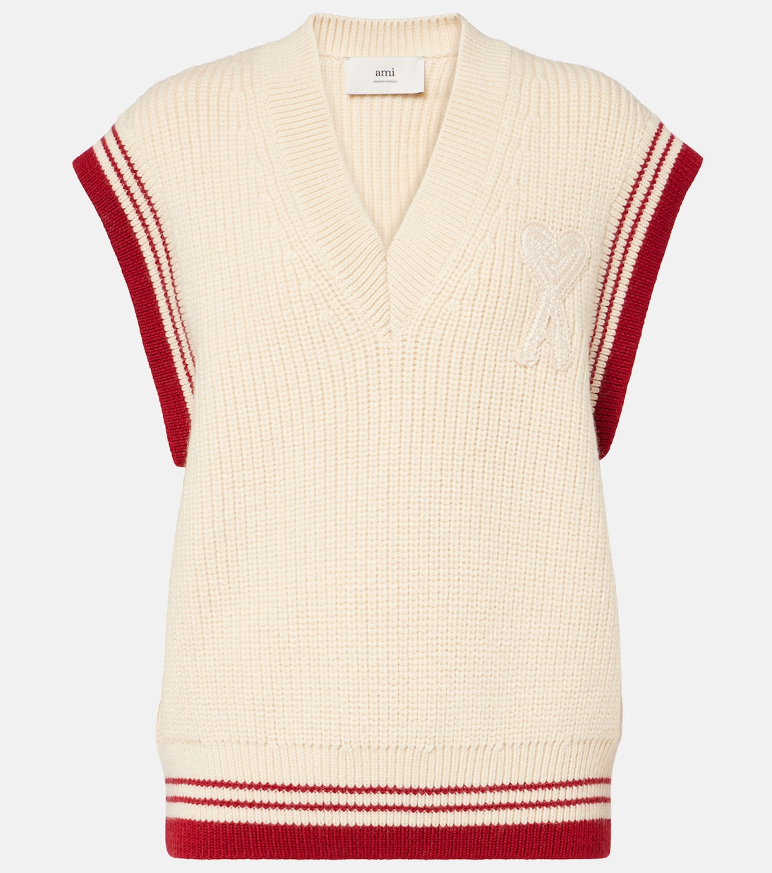Ami De Cœur ribbed-knit virgin wool vest | Ami Paris
