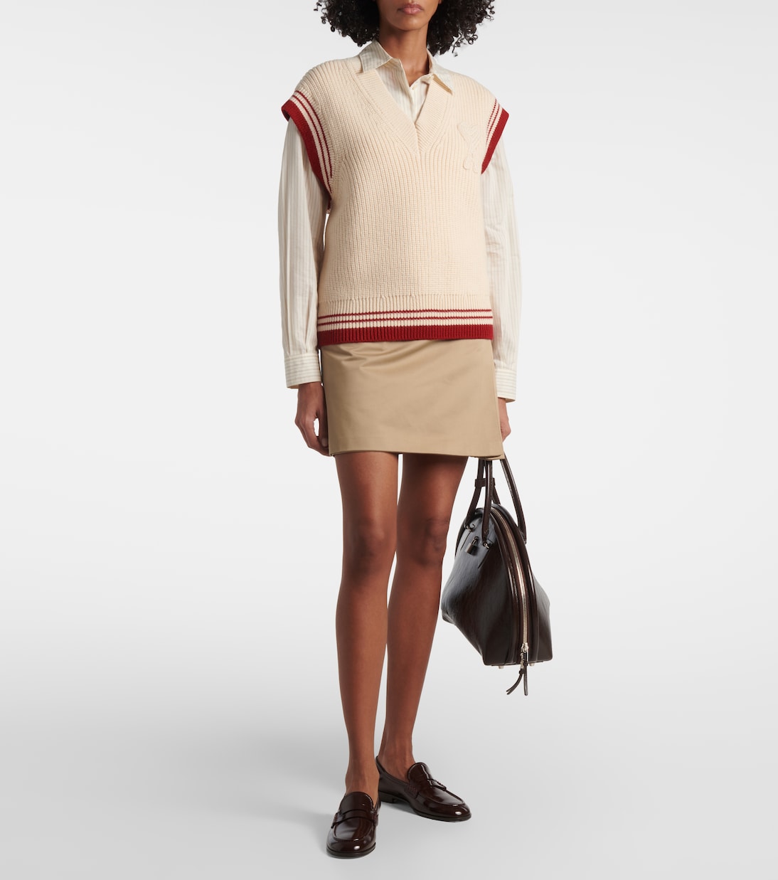 Ami De Cœur ribbed-knit virgin wool vest | Ami Paris