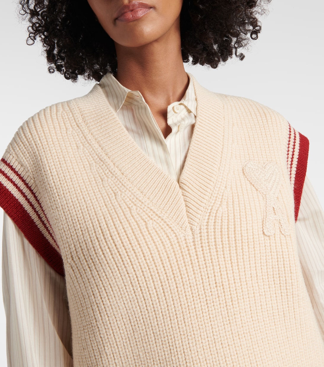 Ami De Cœur ribbed-knit virgin wool vest | Ami Paris