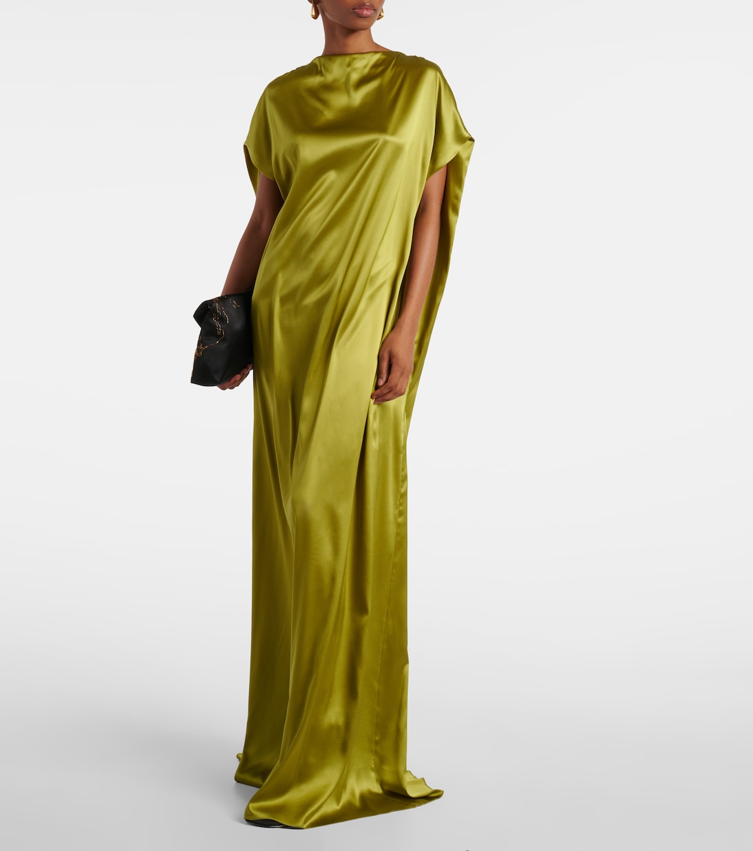 Abito lungo in raso di misto seta | Dries Van Noten