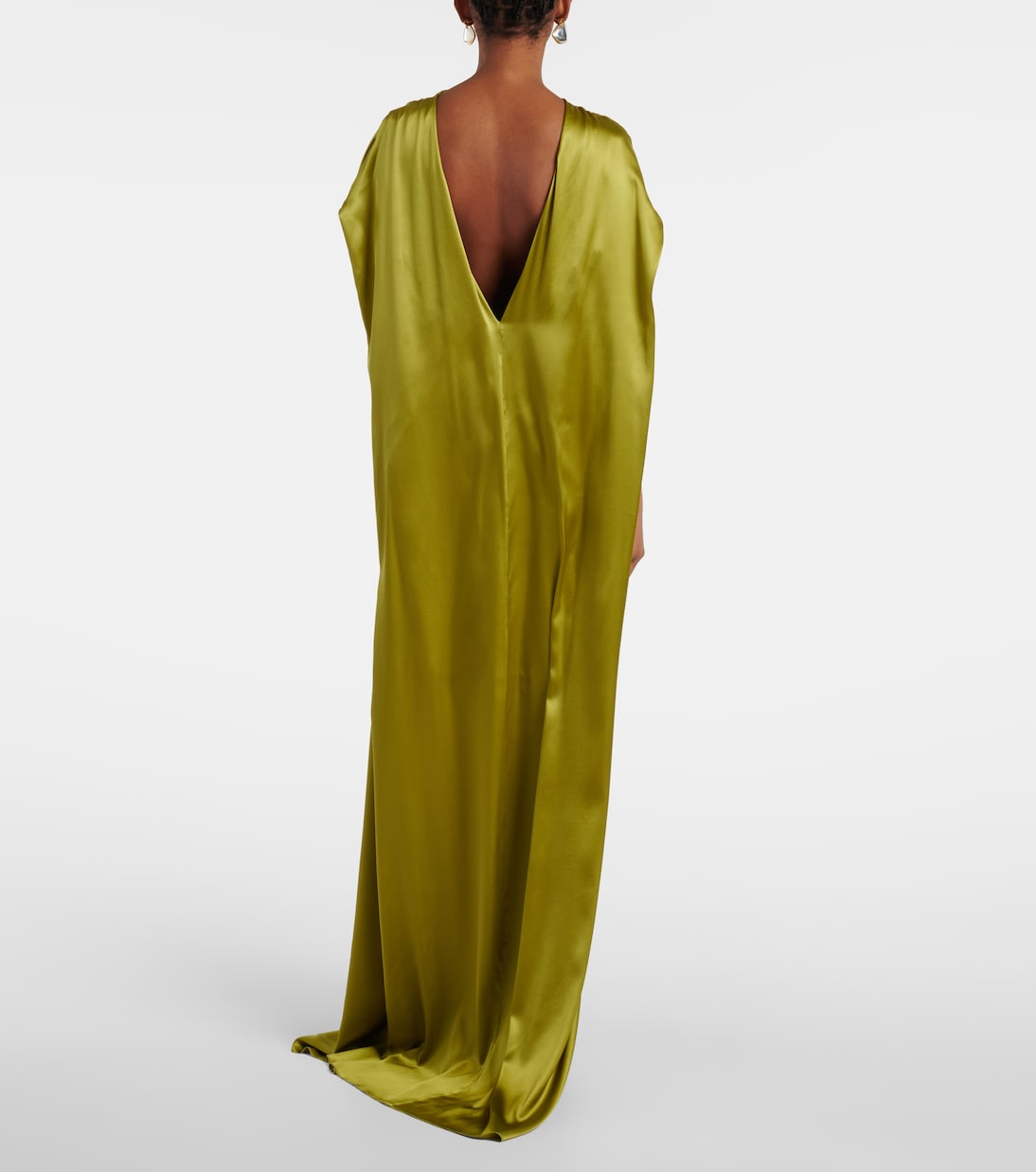 Abito lungo in raso di misto seta | Dries Van Noten