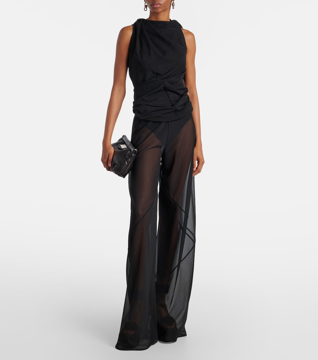 Pantaloni a gamba larga Farrah Bias in crêpe  | Rick Owens