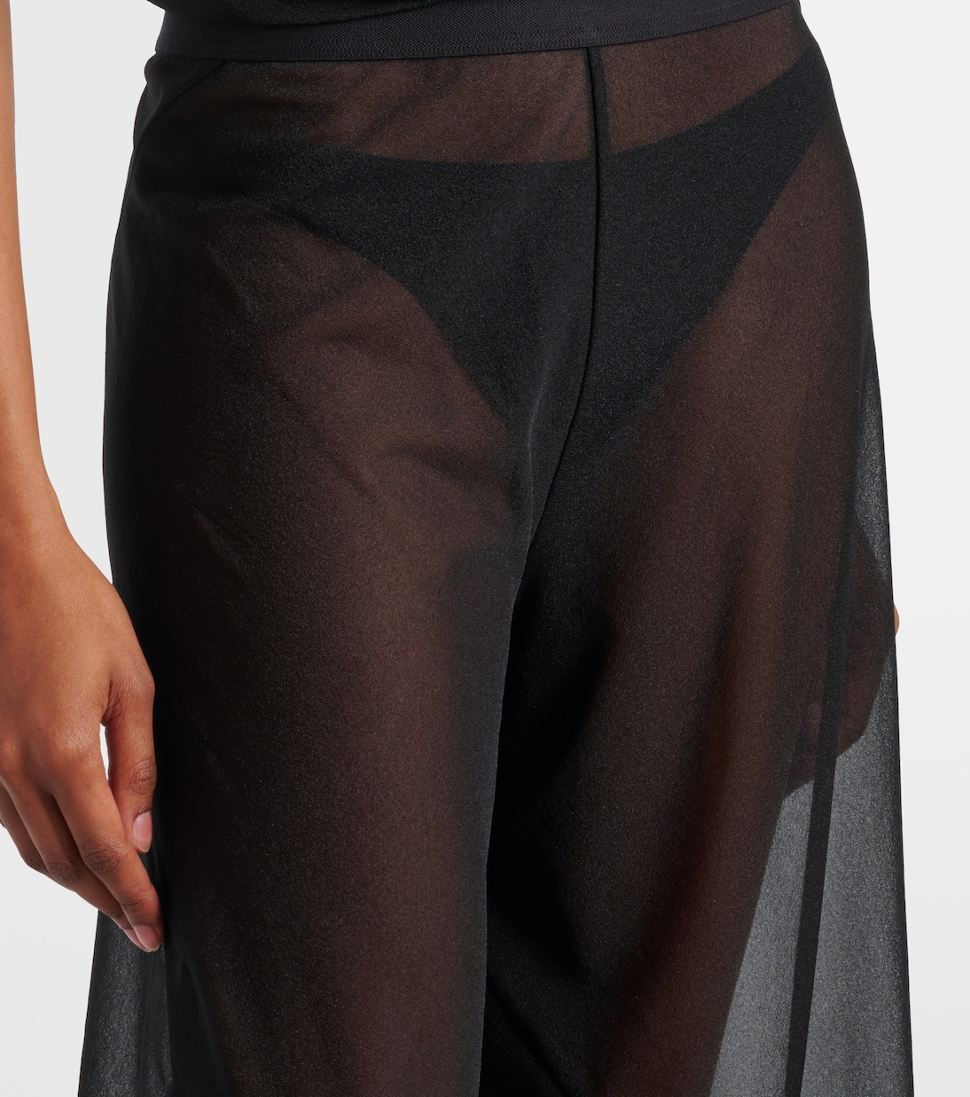 Pantaloni a gamba larga Farrah Bias in crêpe  | Rick Owens