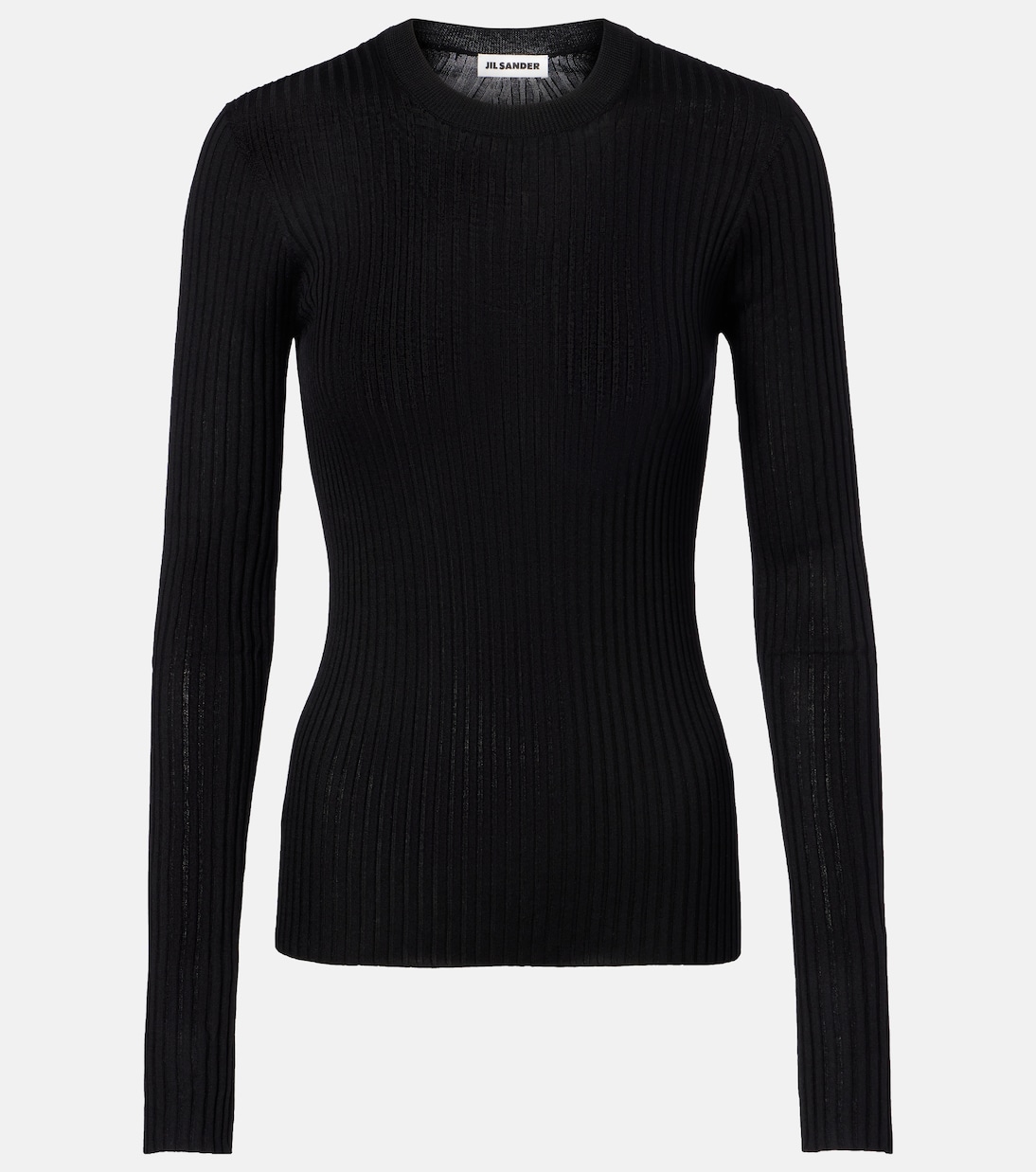 Pullover in maglia di seta a coste | Jil Sander