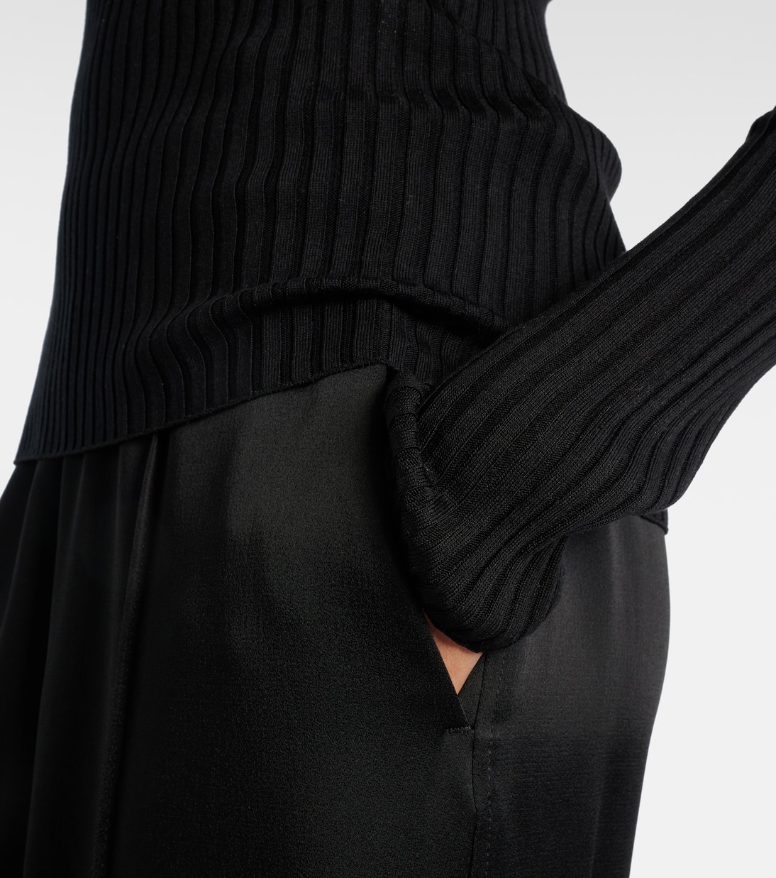 Pullover in maglia di seta a coste | Jil Sander