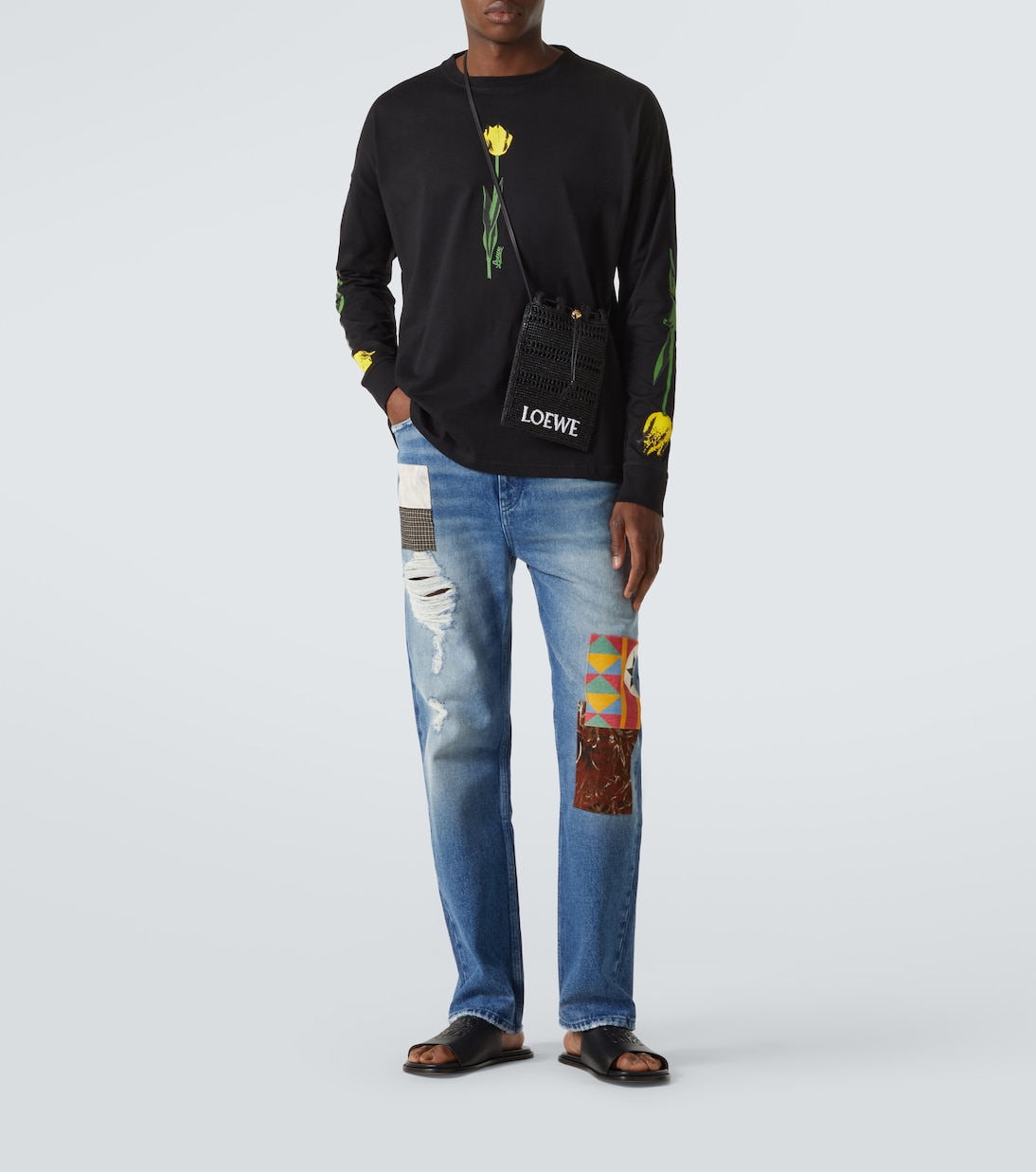 Jeans rectos con patchwork | Loewe