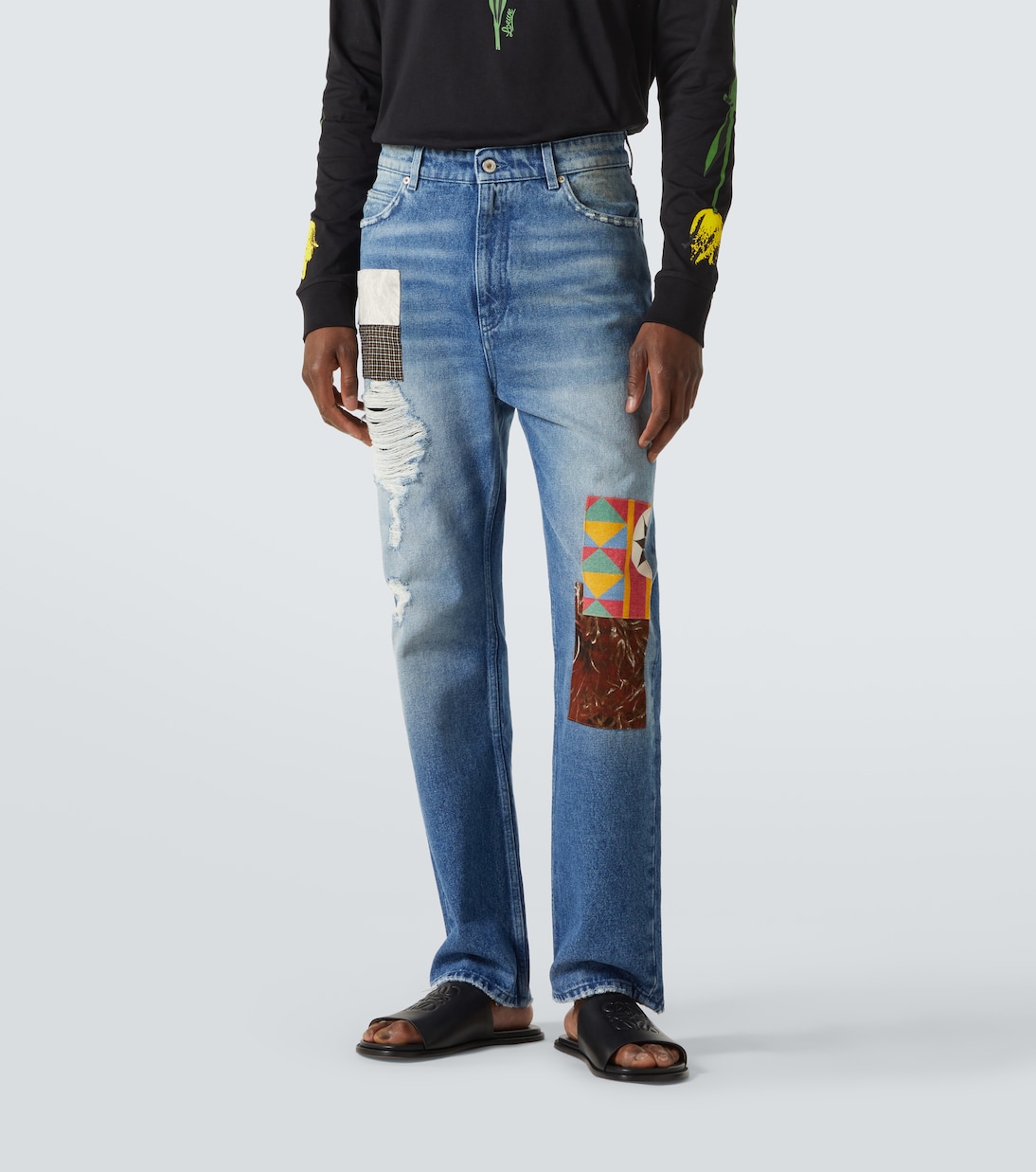 Jeans rectos con patchwork | Loewe