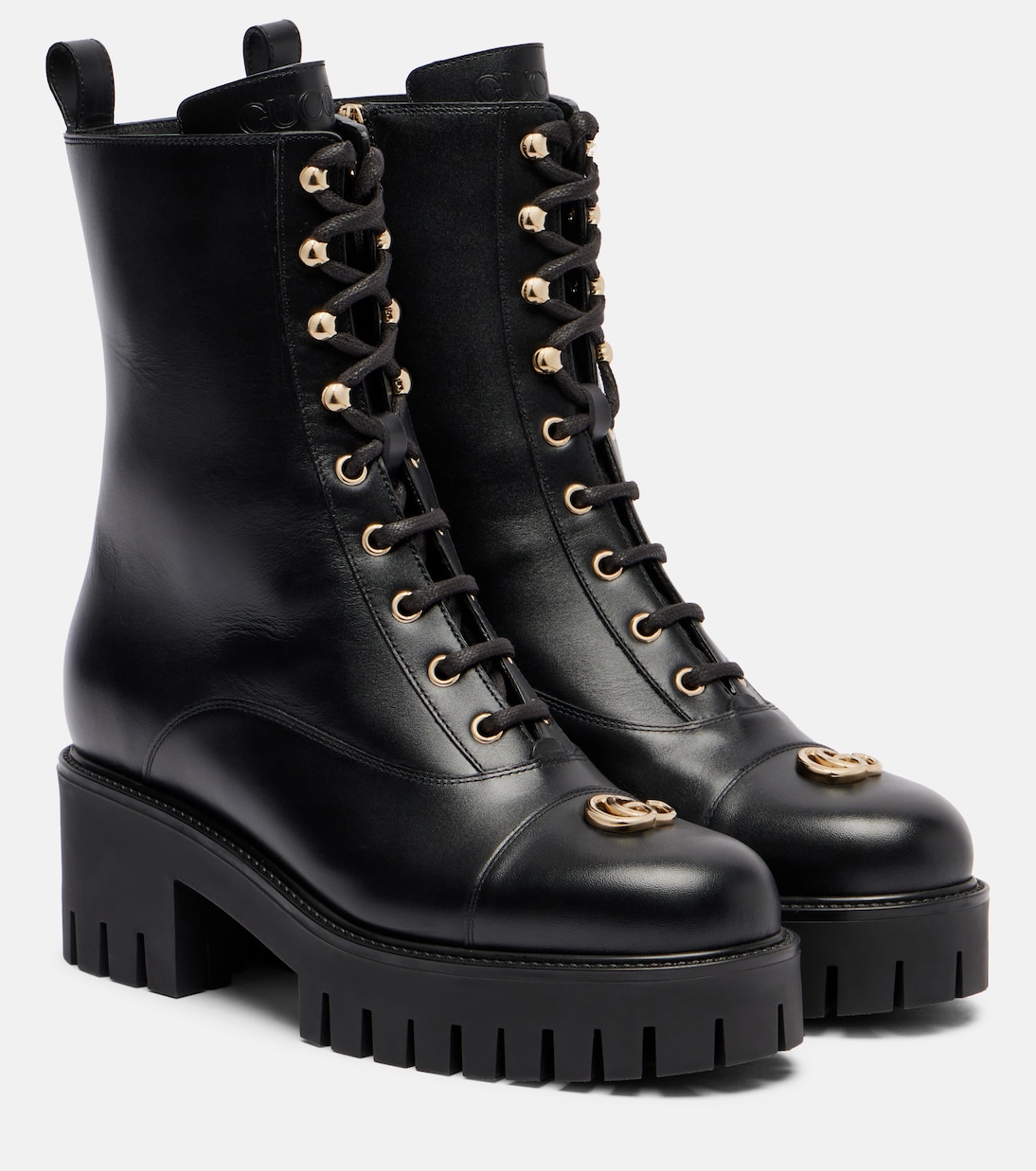 Schnürstiefel Double G aus Leder | Gucci