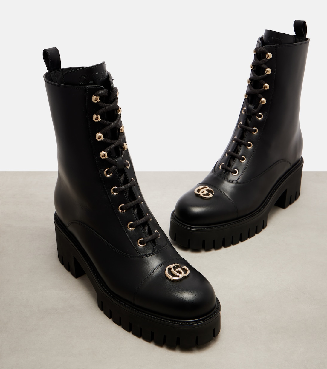 Schnürstiefel Double G aus Leder | Gucci