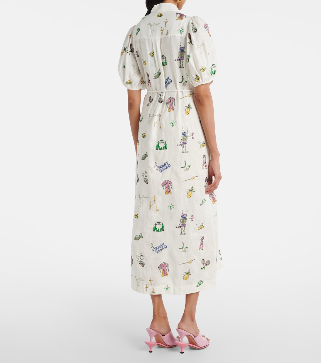 Robe chemise Play brodée en lin | Alémais