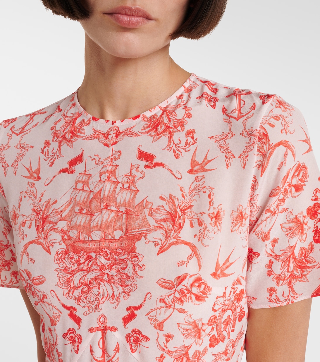 Printed silk crêpe midi dress | McQueen