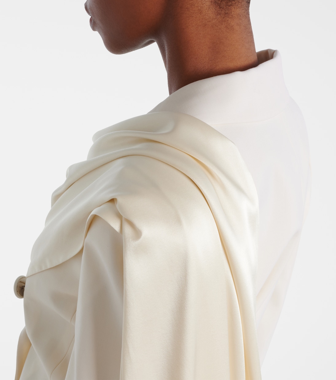 Scarf-detail virgin wool gabardine blazer | Nina Ricci