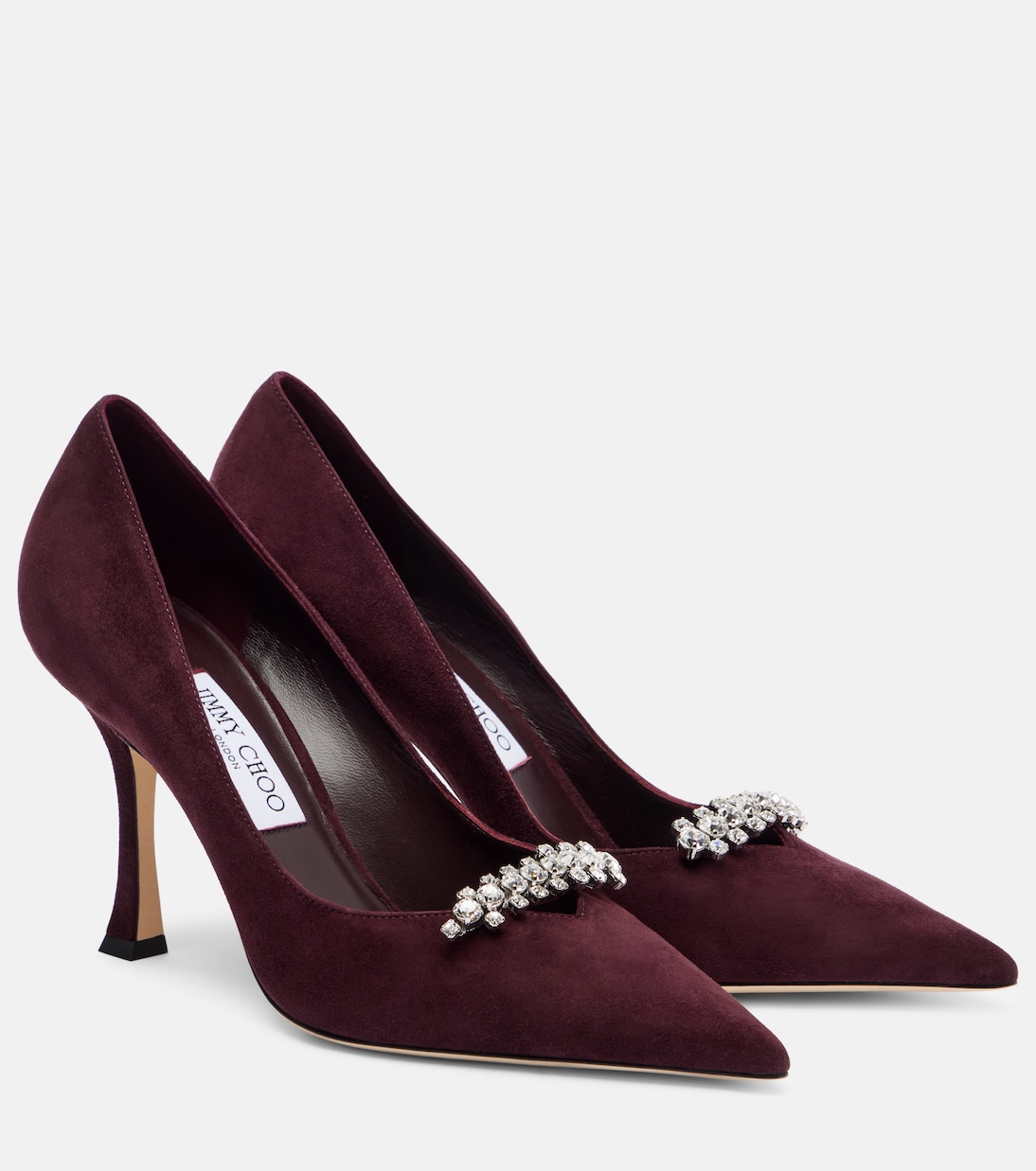 Belinda 90 crystal-embellished suede pumps | Jimmy Choo