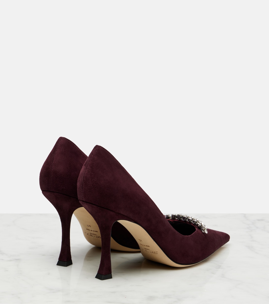 Belinda 90 crystal-embellished suede pumps | Jimmy Choo