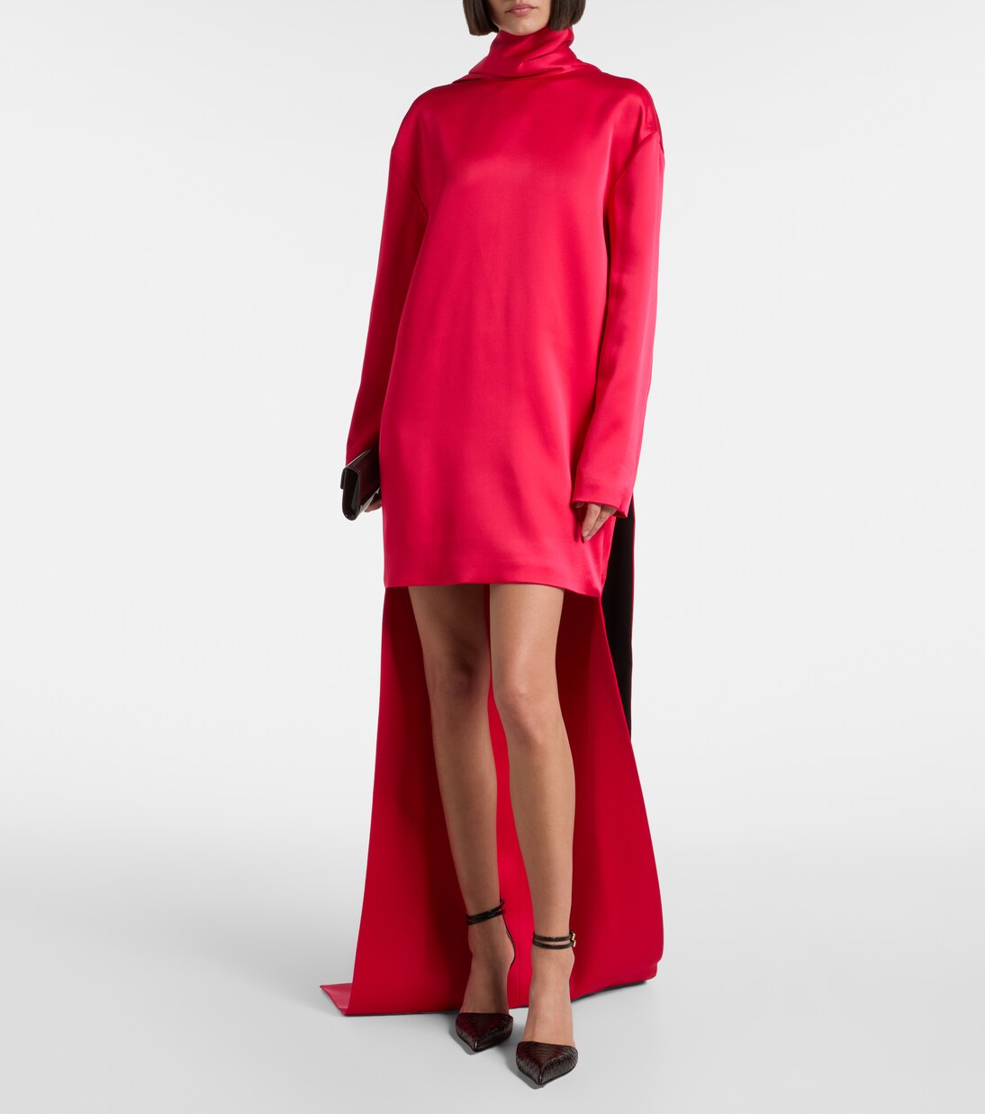 Asymmetric scarf-detail crêpe cocktail dress | Tom Ford