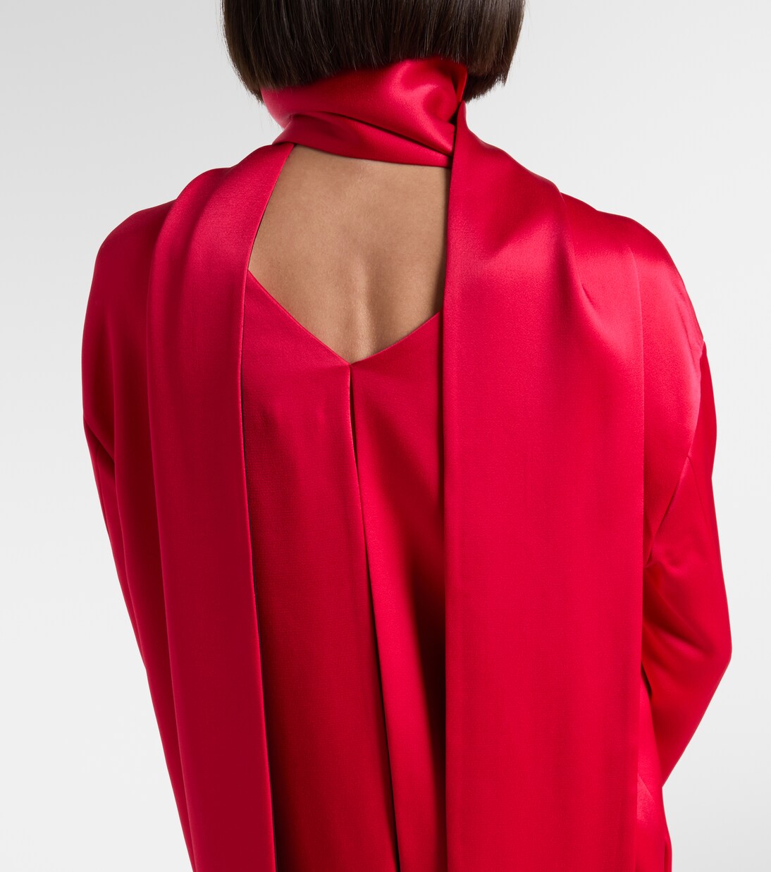 Asymmetric scarf-detail crêpe cocktail dress | Tom Ford